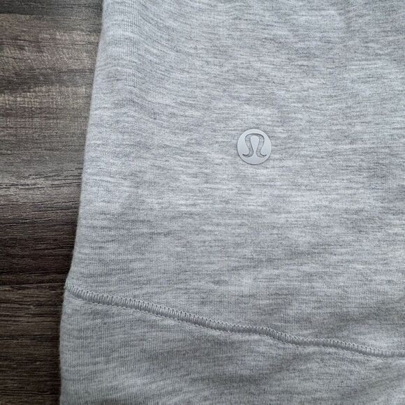 Lululemon Coast Easy Wrap Full zip Heathered Light Grey Sz 4 Thumbholes Soft EUC - Picture 6 of 9